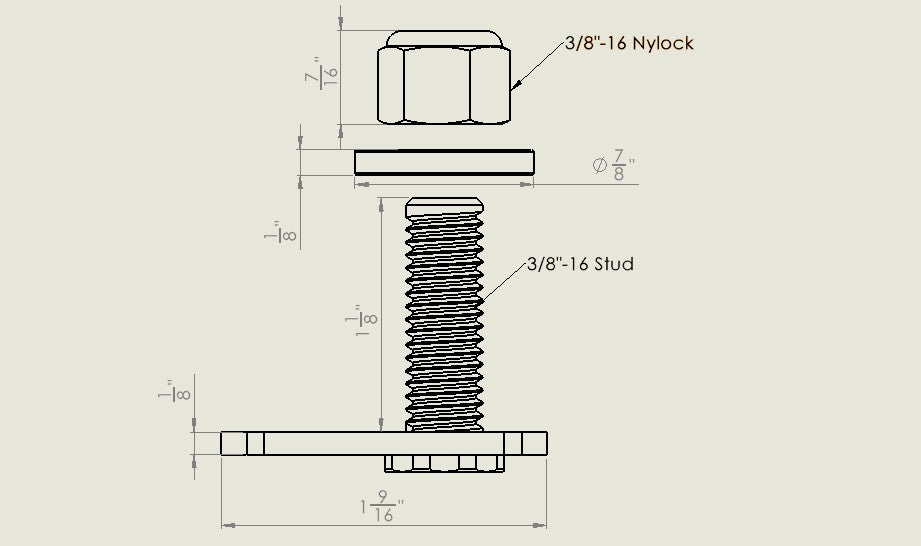 Sprinter Van Roof Rail Mounting Hardware - T-Slot Stud and Nut